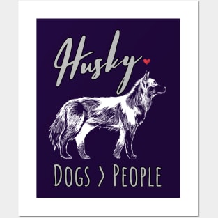 Husky Dogs over People Posters and Art